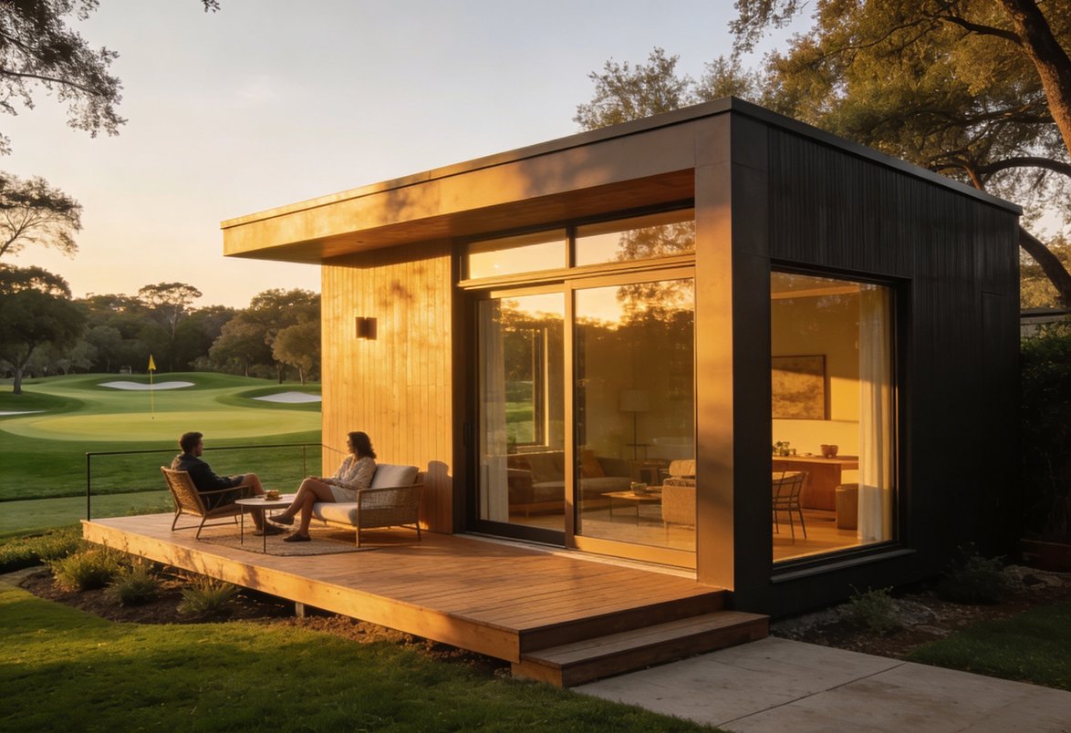 Arcadia micro-structure on a golf course at sunset