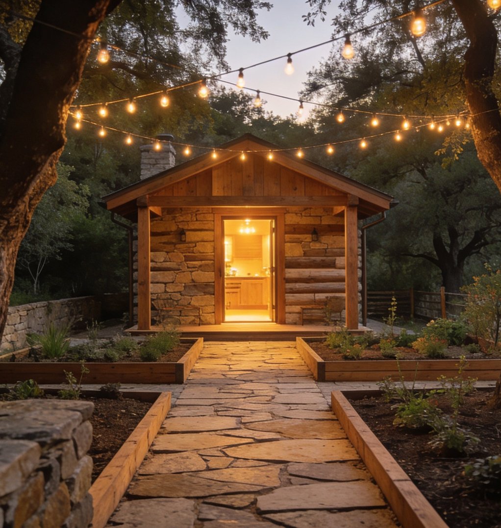 Completed Arcadia micro-structure installed in a residential backyard