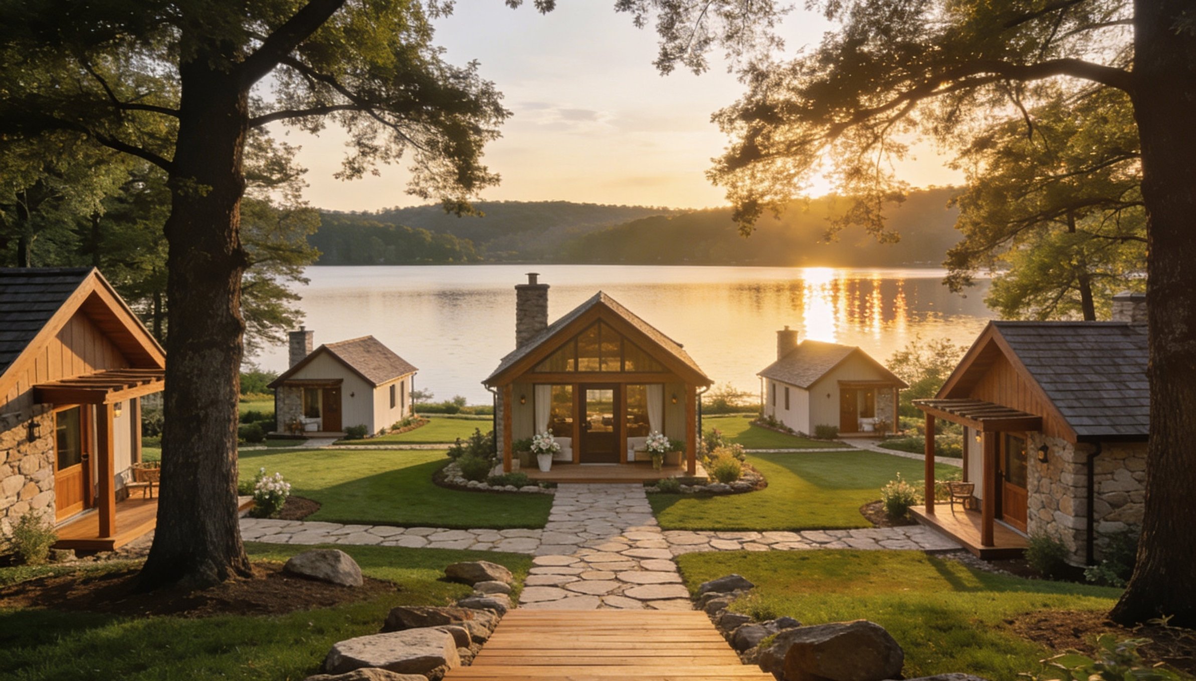 Arcadia micro-structure in a scenic hospitality setting